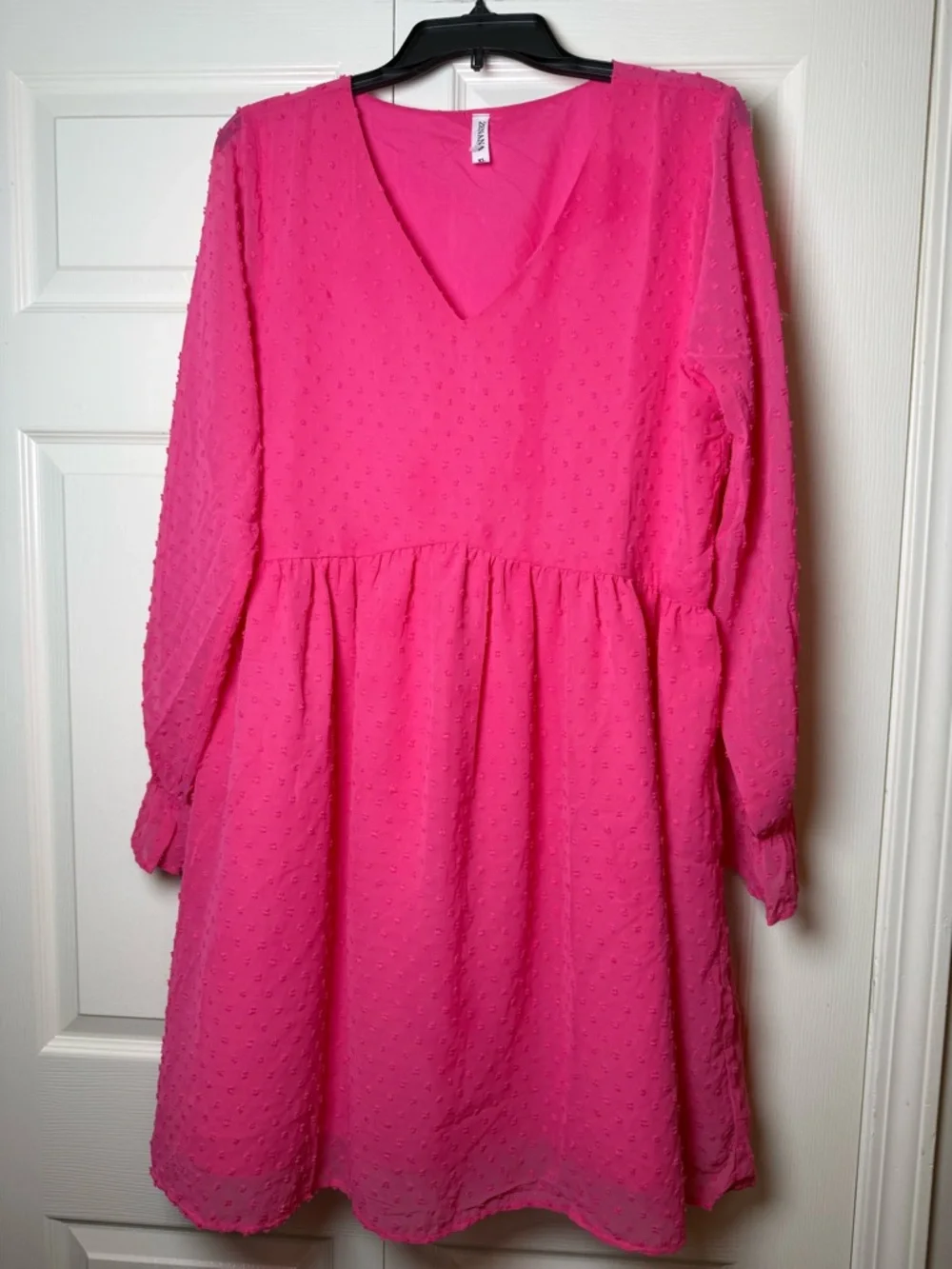 Zenana Women’s Pink Fuchsia‎ Swiss Dot Dress